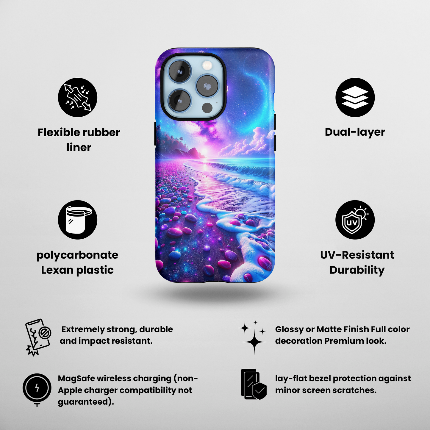 Cosmic Shoreline (iPhone MagSafe Case)Cosmic Shoreline MagSafe Durable Case: Style Meets Protection 📱✨
Upgrade your device with Rima Cosmic Shoreline Heartbeat MagSafe Durable Case. This case isn’t justRimaGallery