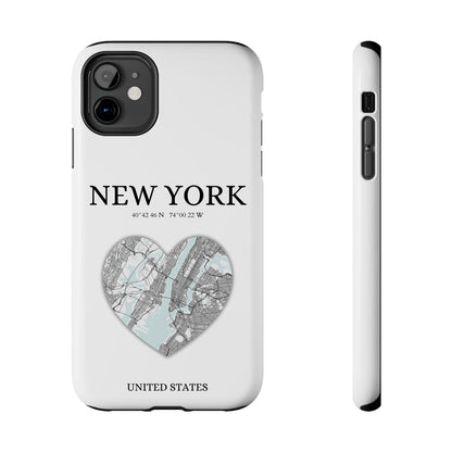 New York Heartbeat - White (iPhone Case 11-15)