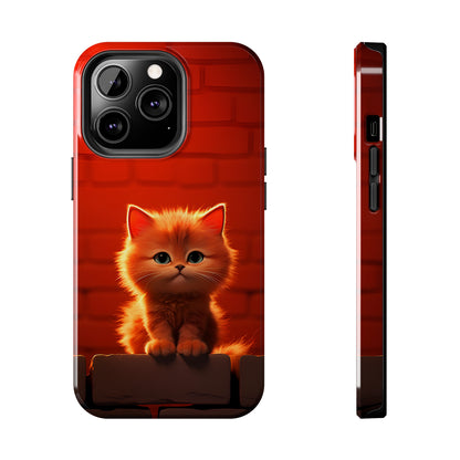 Cute Cat Sitting On a Wall (iPhone Case 11-15)Style meets safety in the RIMA Tough Phone Case for iPhone 11-15. Secure your phone in sophistication. Make a statement today! 🎨🔐RimaGallery