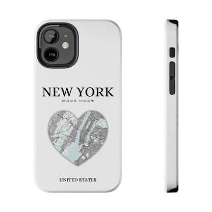 New York Heartbeat - White (iPhone Case 11-15)
