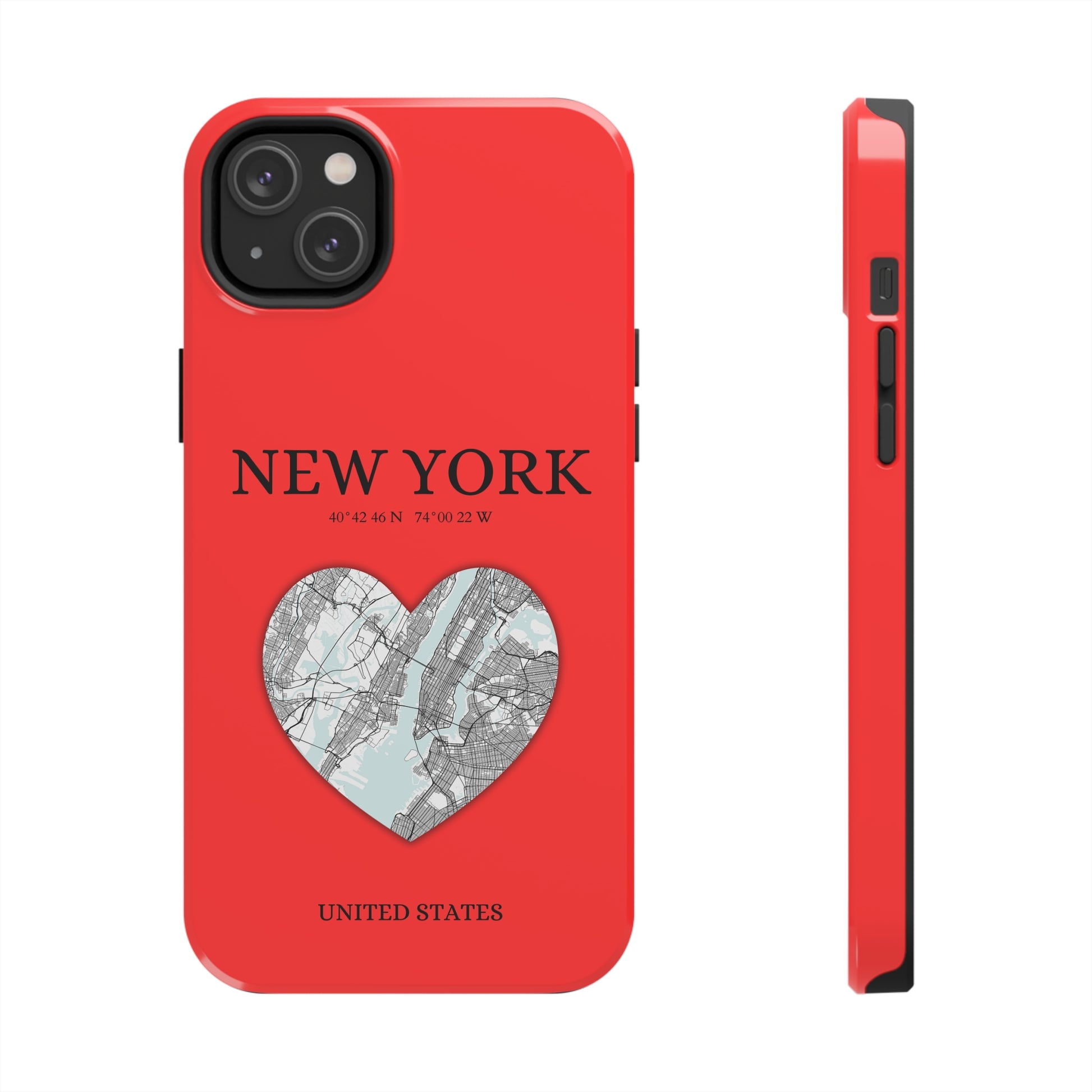 Elevate your iPhone with RimaGallery's New York Heartbeat case. Sleek design meets durability for stylish protection. Free US shipping.-York Heartbeat - Red (iPhone Case 11-15)