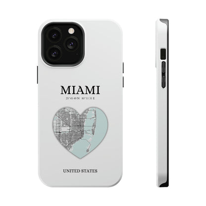 Miami Heartbeat - White (iPhone MagSafe Case)Elevate your iPhone's style with the New York Heartbeat White MagSafe Case, offering robust protection, MagSafe compatibility, and a choice of matte or glossy finishRimaGallery