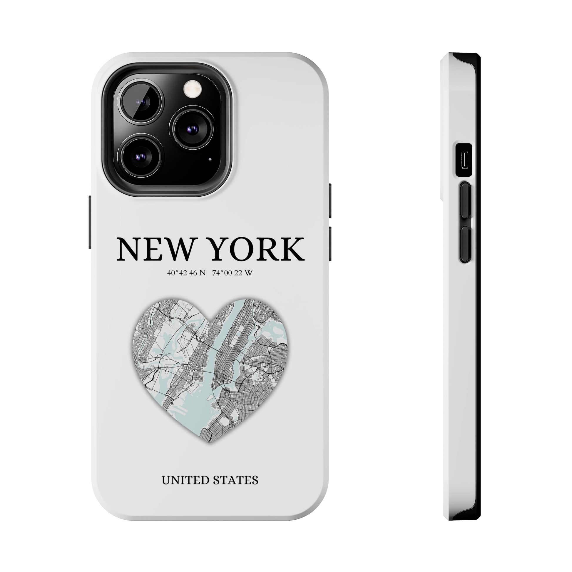 Elevate your iPhone with RimaGallery's New York Heartbeat case. Sleek design meets durability for stylish protection. Free US shipping.-York Heartbeat - White (iPhone Case 11-15)