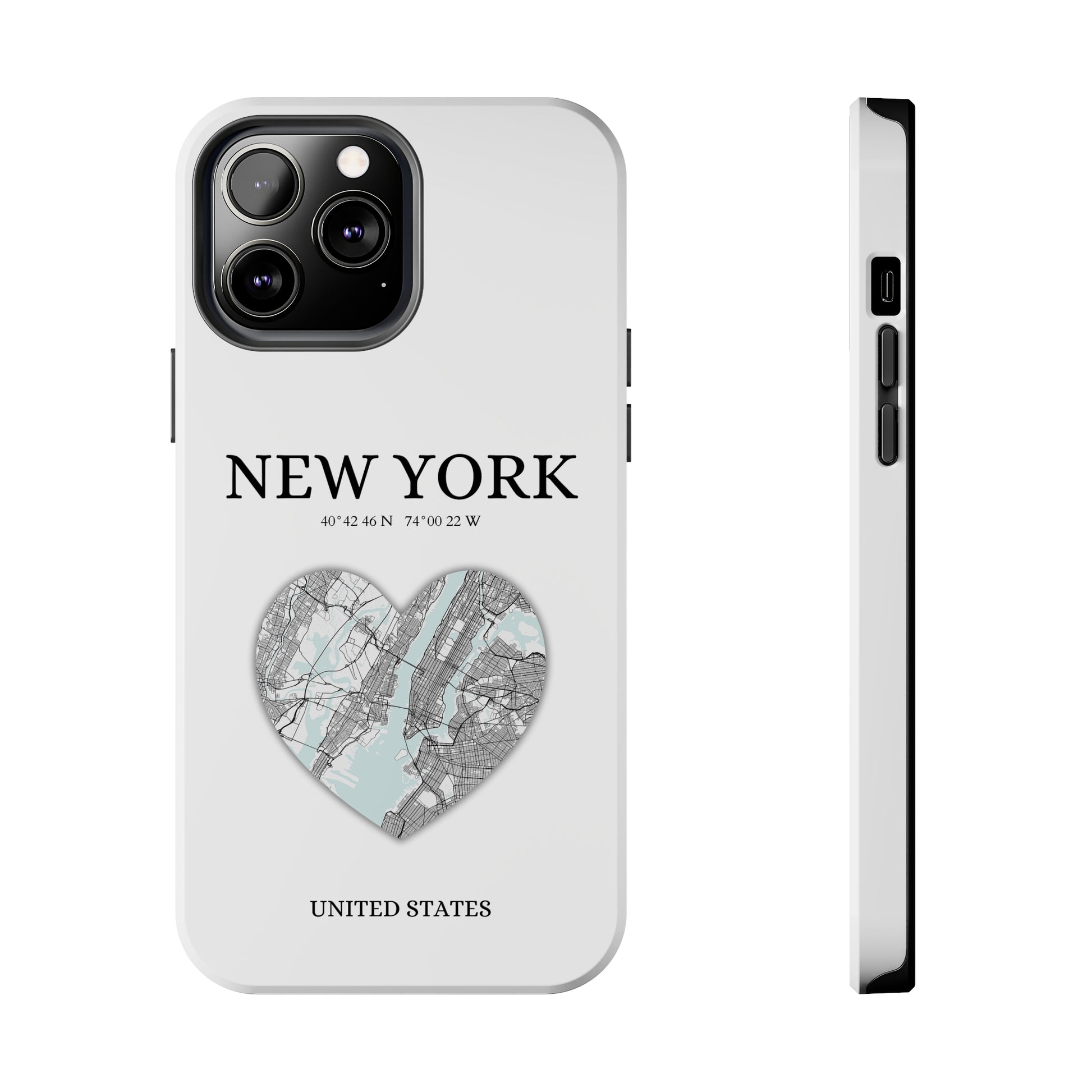 Elevate your iPhone with RimaGallery's New York Heartbeat case. Sleek design meets durability for stylish protection. Free US shipping.-York Heartbeat - White (iPhone Case 11-15)