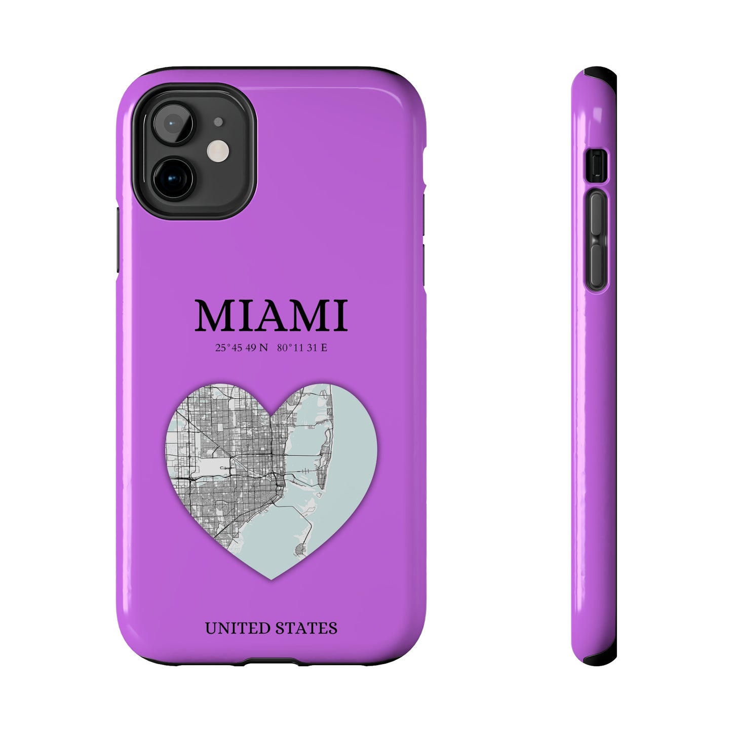 Miami Heartbeat - Purple (iPhone Case 11-15)