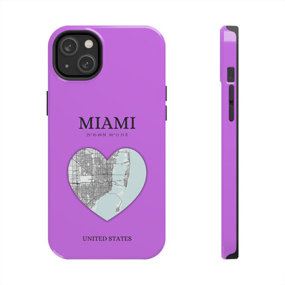 Miami Heartbeat - Purple (iPhone Case 11-15)