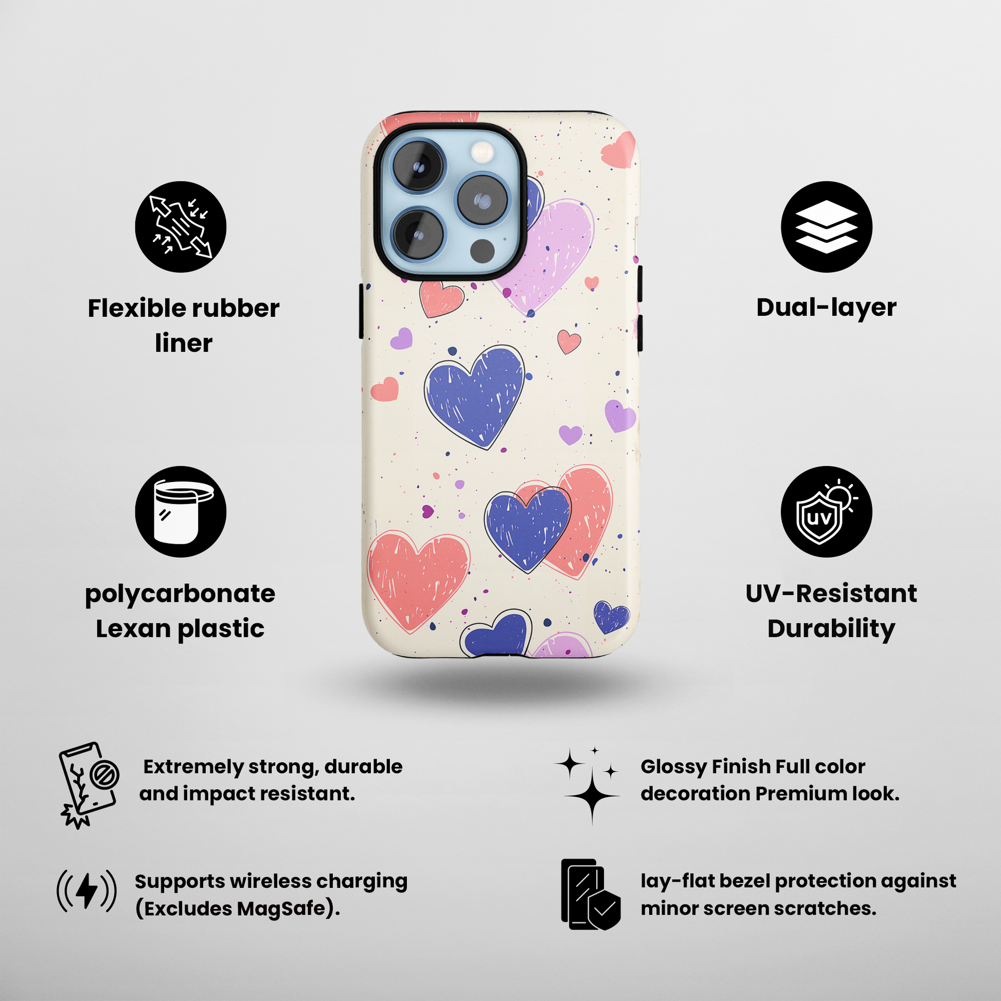 Whimsical Hearts (iPhone MagSafe Case)Rima Gallery presents the exclusive Psychedelic Flow MagSafe Durable Case For iphone 13, 14, 15, Pro, Max. Upgrade to our iPhone 13-15 MagSafe Case: Dual-layer proteRimaGallery