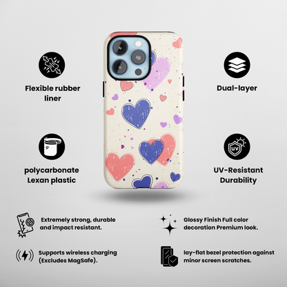 Whimsical Hearts (iPhone MagSafe Case)Rima Gallery presents the exclusive Psychedelic Flow MagSafe Durable Case For iphone 13, 14, 15, Pro, Max. Upgrade to our iPhone 13-15 MagSafe Case: Dual-layer proteRimaGallery