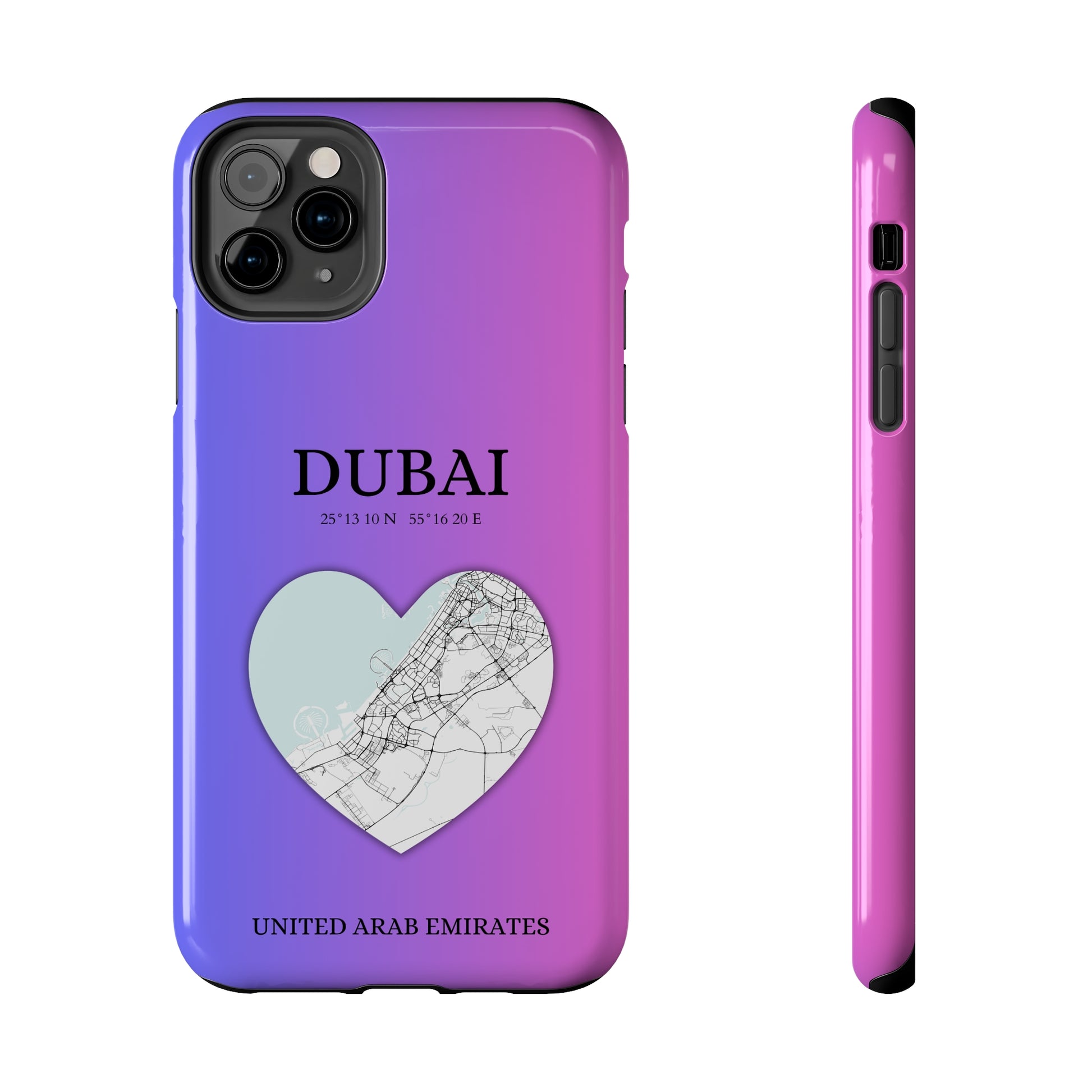 Dubai Heartbeat - Magenta (iPhone Case 11-15)Capture the essence of Dubai with RimaGallery's Heartbeat Magenta iPhone case, blending durable protection and unique design. Perfect for iPhone 11-15 models. Free sRimaGallery