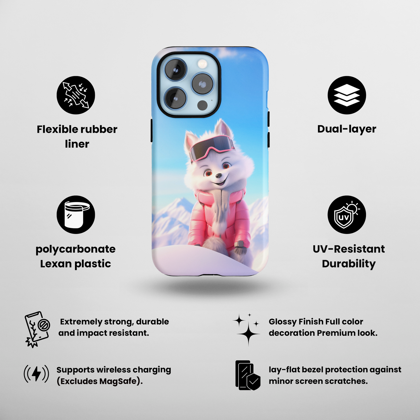 Snow Princess Husky (iPhone Case 11-15)Tech-Forward &amp; Durable iPhone Case: "Discover the RIMA Tough Phone Case - the ultimate fusion of technology and design for iPhone 11 to 15. Boasting advanced shoRimaGallery