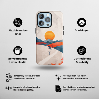 Amber Awakening (iPhone Case 11-15)Shop RIMA Tough Phone Case for iPhone 11-15: Ultimate protection with double-layer defense, glossy finish, and wireless charging compatibility. Urban and weather-resRimaGallery