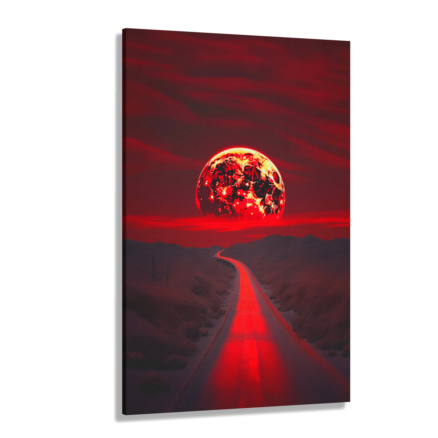 Crimson Eclipse (Canvas)The Great Catsby (Canvas  Matte finish, stretched, with a depth of 1.25 inches) Elevate your décor with RimaGallery’s responsibly made art canvases. Our eco-friendlyRimaGallery