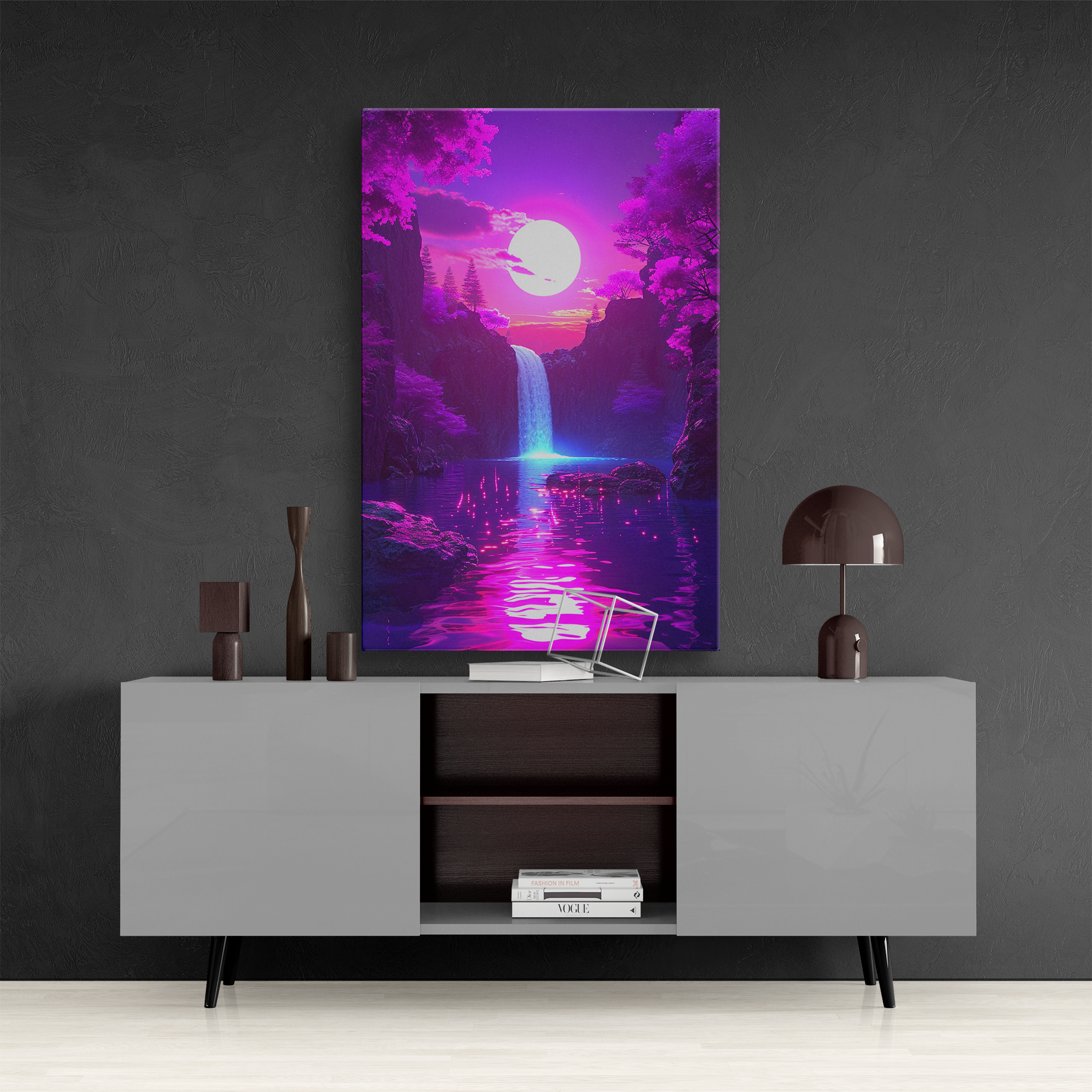 Magenta Moonfall (Canvas)Experience the fusion of art and ethics with RimaGallery's eco-friendly canvases. Stunning visuals, diverse sizes, and sustainable materials. Transform your space noRimaGallery