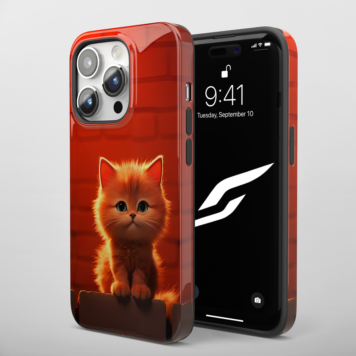 Cute Cat Sitting On a Wall (iPhone Case 11-15)Style meets safety in the RIMA Tough Phone Case for iPhone 11-15. Secure your phone in sophistication. Make a statement today! 🎨🔐RimaGallery