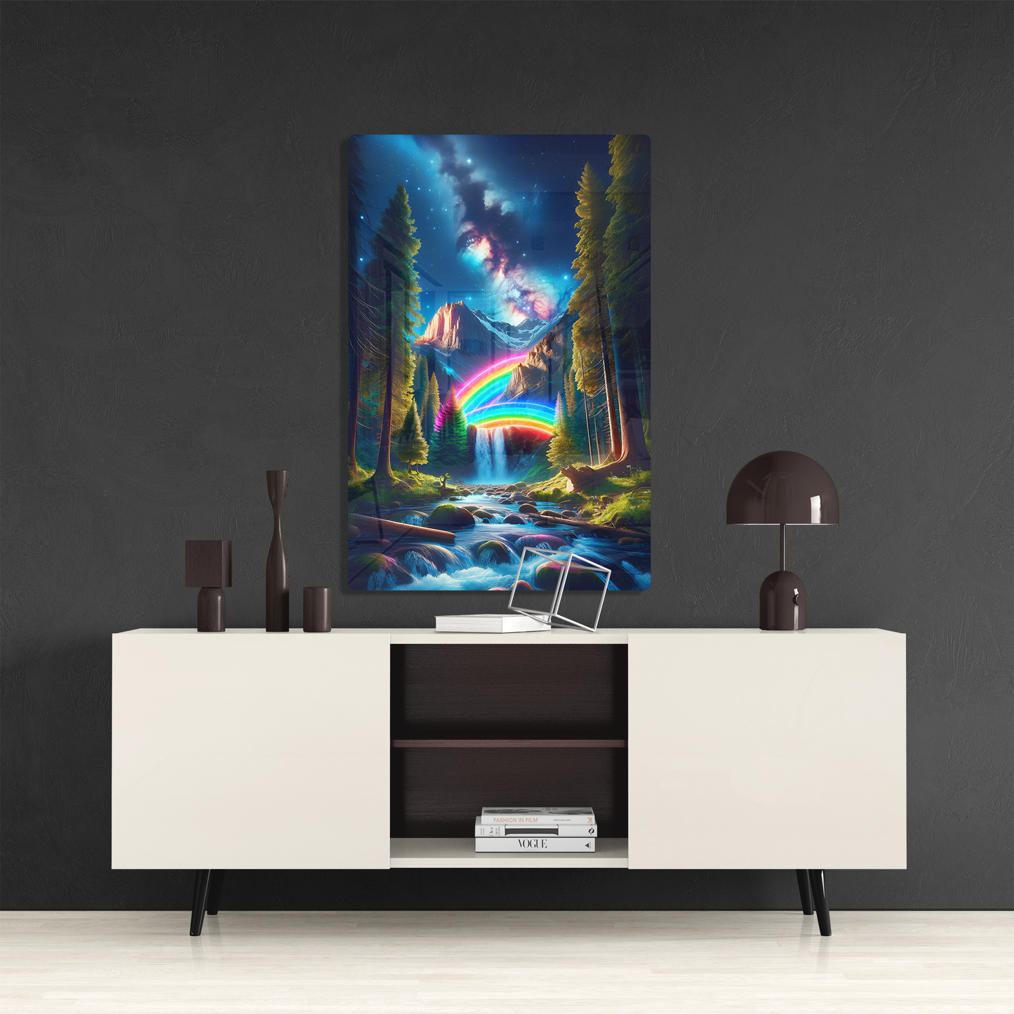 Arcadian Galaxy (Acrylic)Make a statement with Arcadian Galaxy acrylic prints. The 1⁄4" acrylic panel exudes the illusion of a smooth glass surface for vibrant artwork. Pre-installed hangingRimaGallery