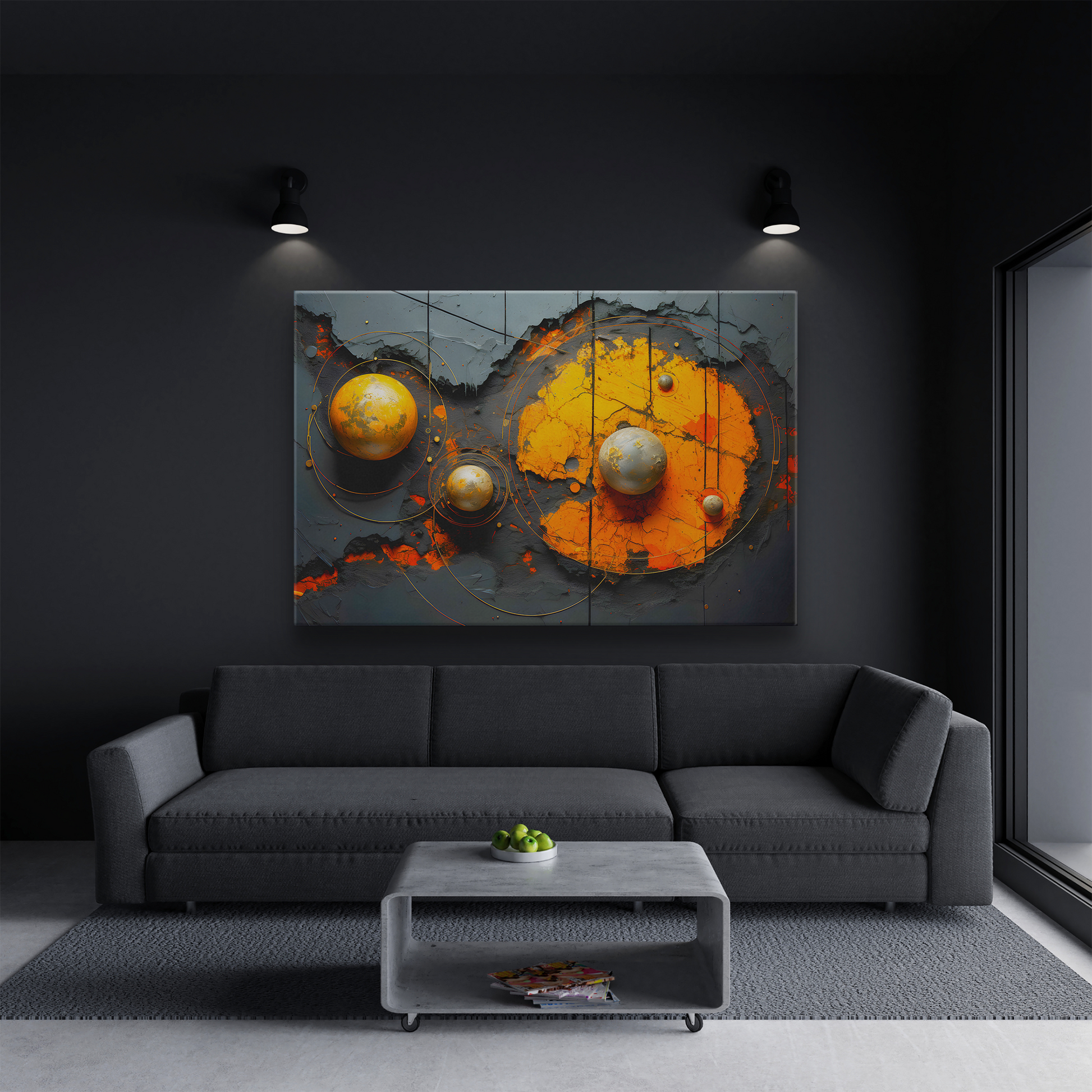 Several Planets (Canvas  Matte finish, stretched, with a depth of 1.25 inches) Elevate your décor with RimaGallery’s responsibly made art canvases. Our eco-friendly -Planets (Canvas)