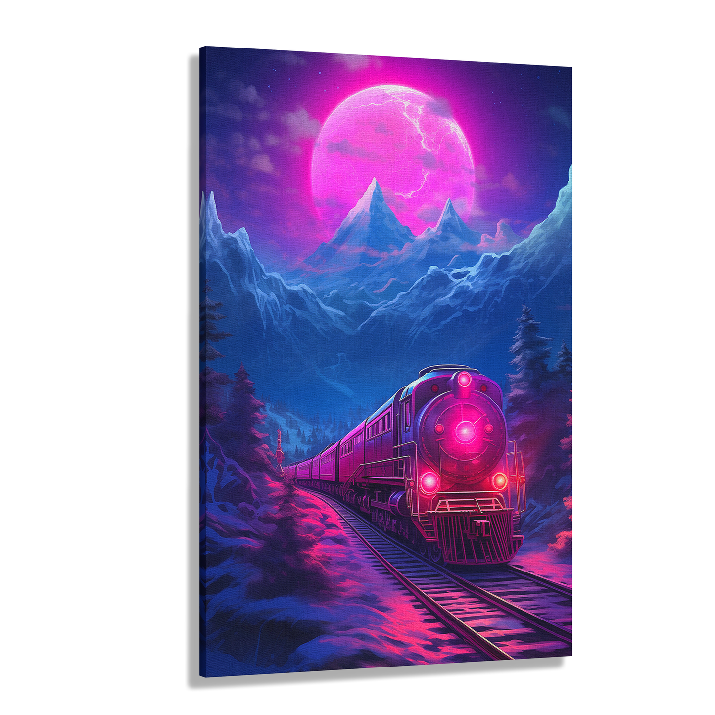 Lunar Express (Canvas)Lunar Express snow train(Canvas  Matte finish, stretched, with a depth of 1.25 inches) Elevate your décor with RimaGallery’s responsibly made art canvases. Our eco-fRimaGallery