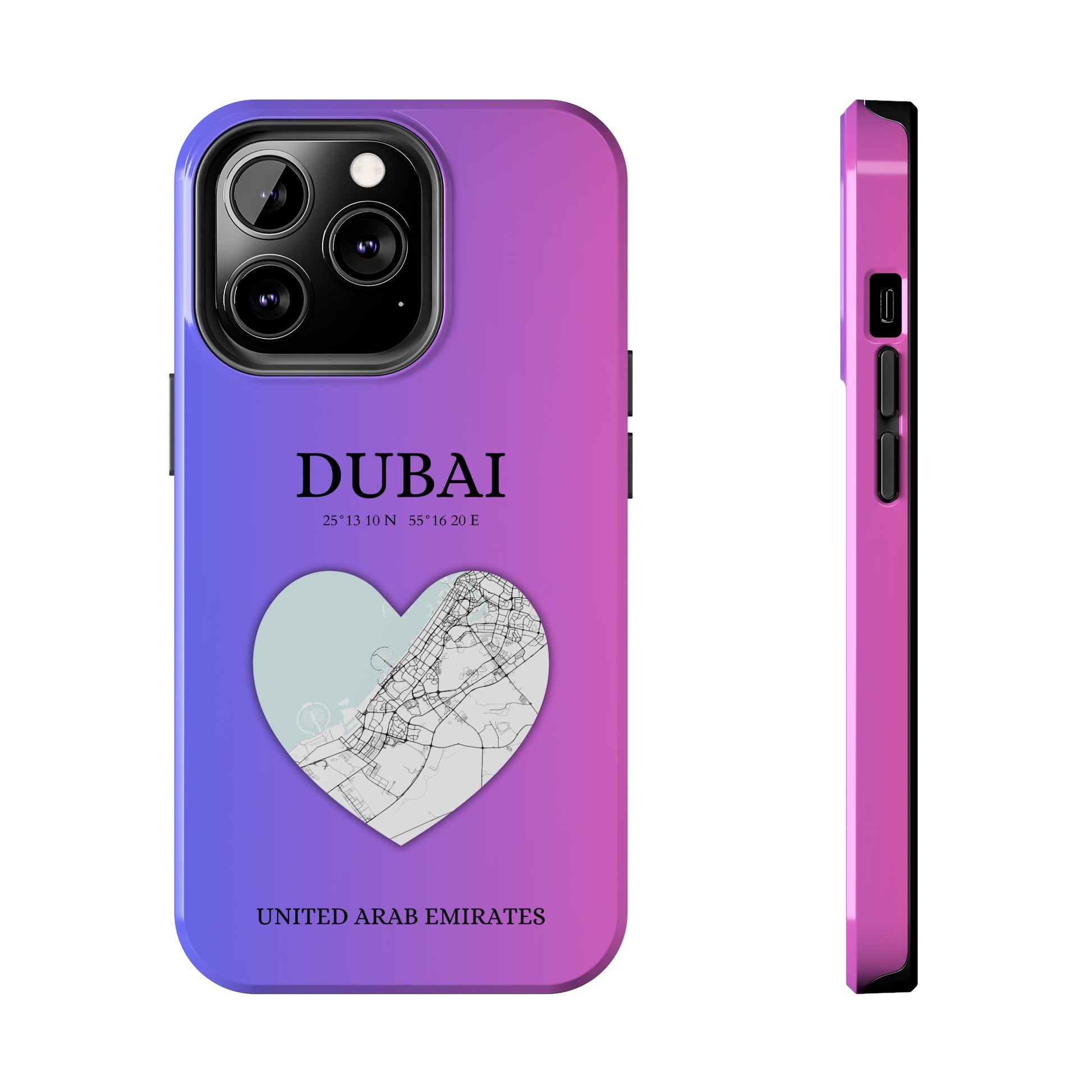 Dubai Heartbeat - Magenta (iPhone Case 11-15)Capture the essence of Dubai with RimaGallery's Heartbeat Magenta iPhone case, blending durable protection and unique design. Perfect for iPhone 11-15 models. Free sRimaGallery