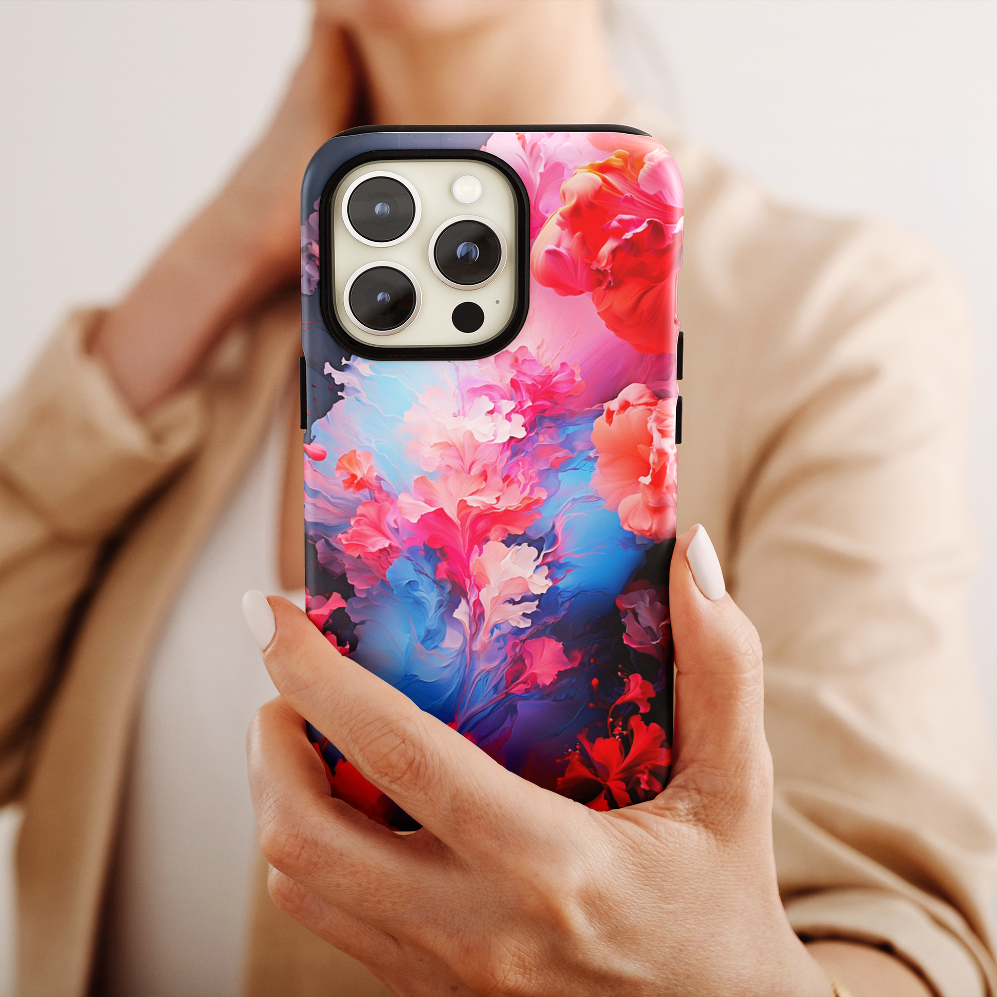 Floral Harmony (iPhone Case 11-15)RIMA Tough Phone Case: Unmatched Style &amp; Protection for iPhone 11, 12, 13, 14, &amp; 15 🛡️📱
Product Description:
Discover the RIMA Tough Phone Case, exclusivelRimaGallery