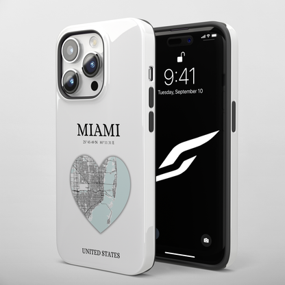 Miami Heartbeat - White (iPhone MagSafe Case)Elevate your iPhone's style with the New York Heartbeat White MagSafe Case, offering robust protection, MagSafe compatibility, and a choice of matte or glossy finishRimaGallery