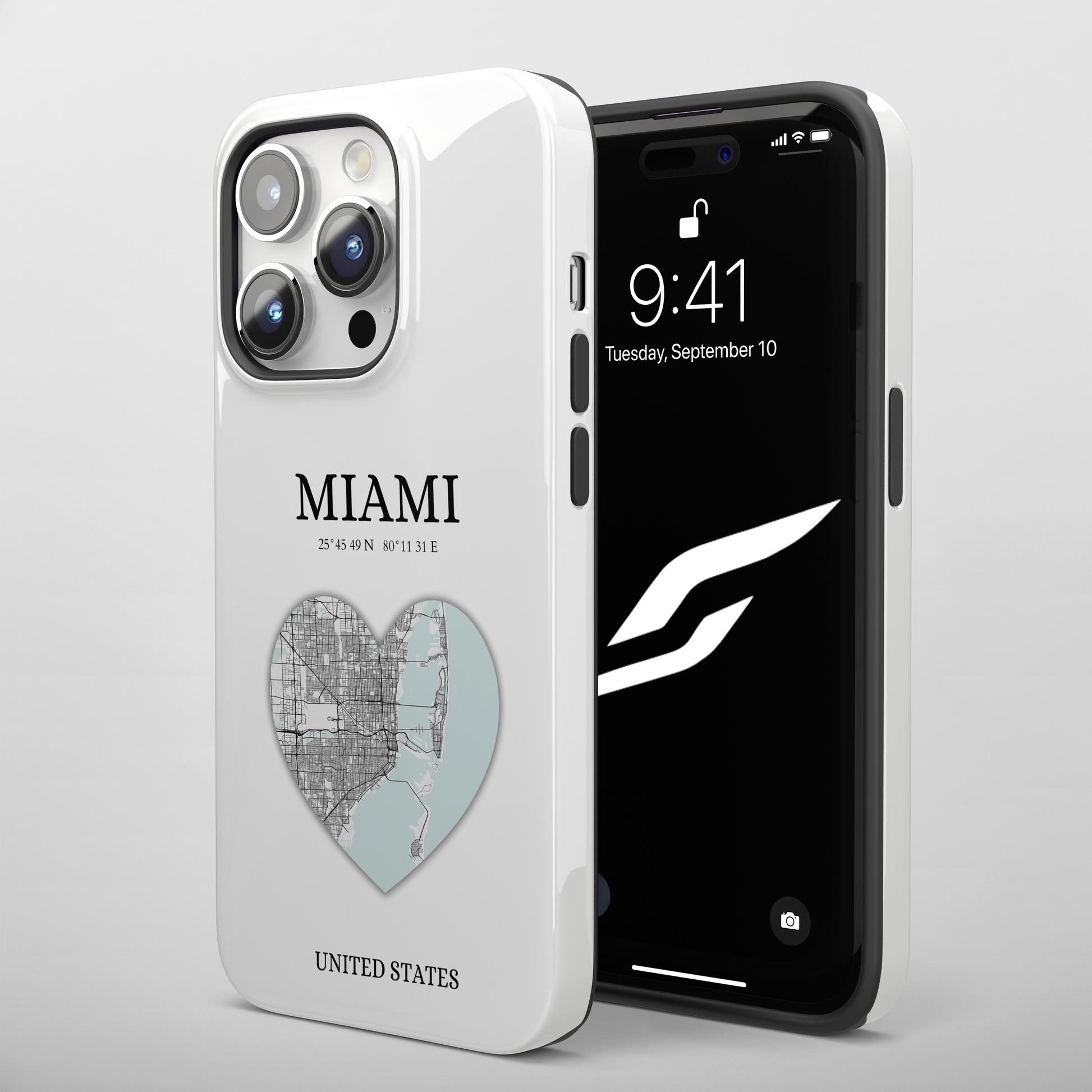 Miami Heartbeat - White (iPhone Case 11-15)Elevate your iPhone's style with Rima's Miami Heartbeat case. Sleek, durable protection for models 11-15. Free US shipping.RimaGallery