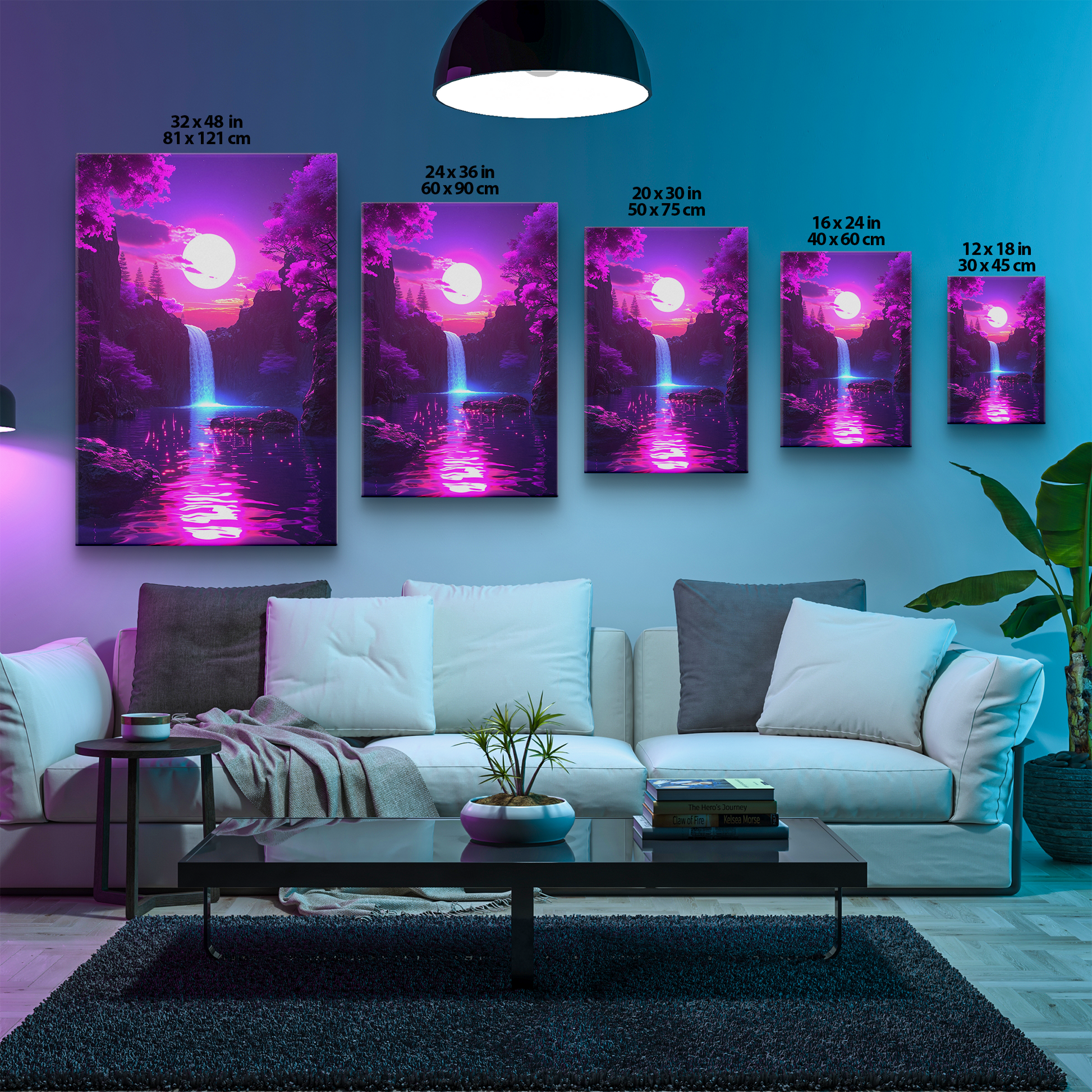 Magenta Moonfall (Canvas)Experience the fusion of art and ethics with RimaGallery's eco-friendly canvases. Stunning visuals, diverse sizes, and sustainable materials. Transform your space noRimaGallery