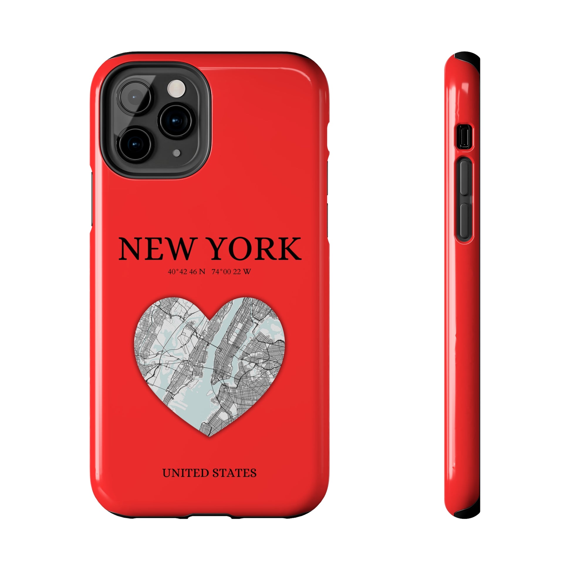 Elevate your iPhone with RimaGallery's New York Heartbeat case. Sleek design meets durability for stylish protection. Free US shipping.-York Heartbeat - Red (iPhone Case 11-15)