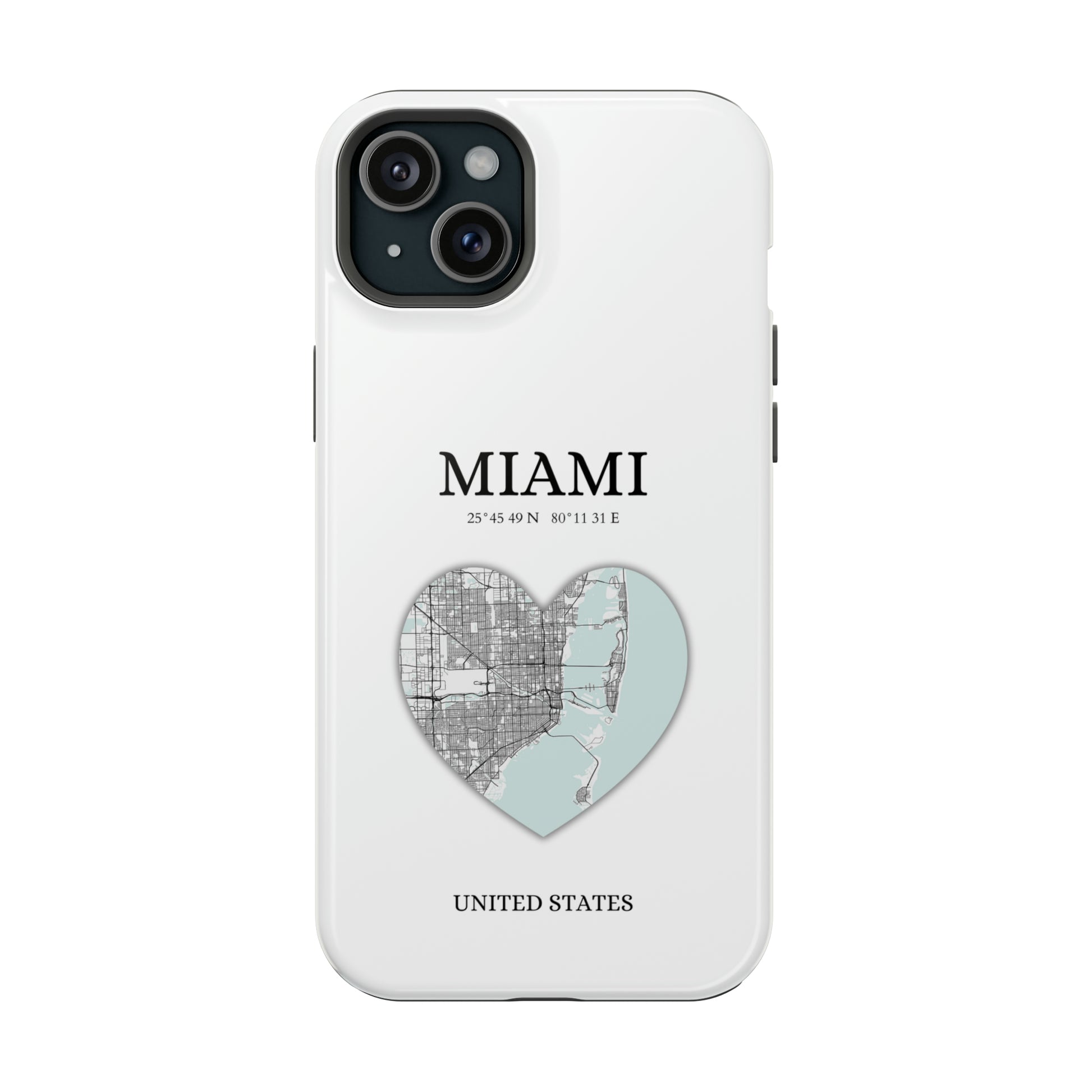 Miami Heartbeat - White (iPhone MagSafe Case)Elevate your iPhone's style with the New York Heartbeat White MagSafe Case, offering robust protection, MagSafe compatibility, and a choice of matte or glossy finishRimaGallery