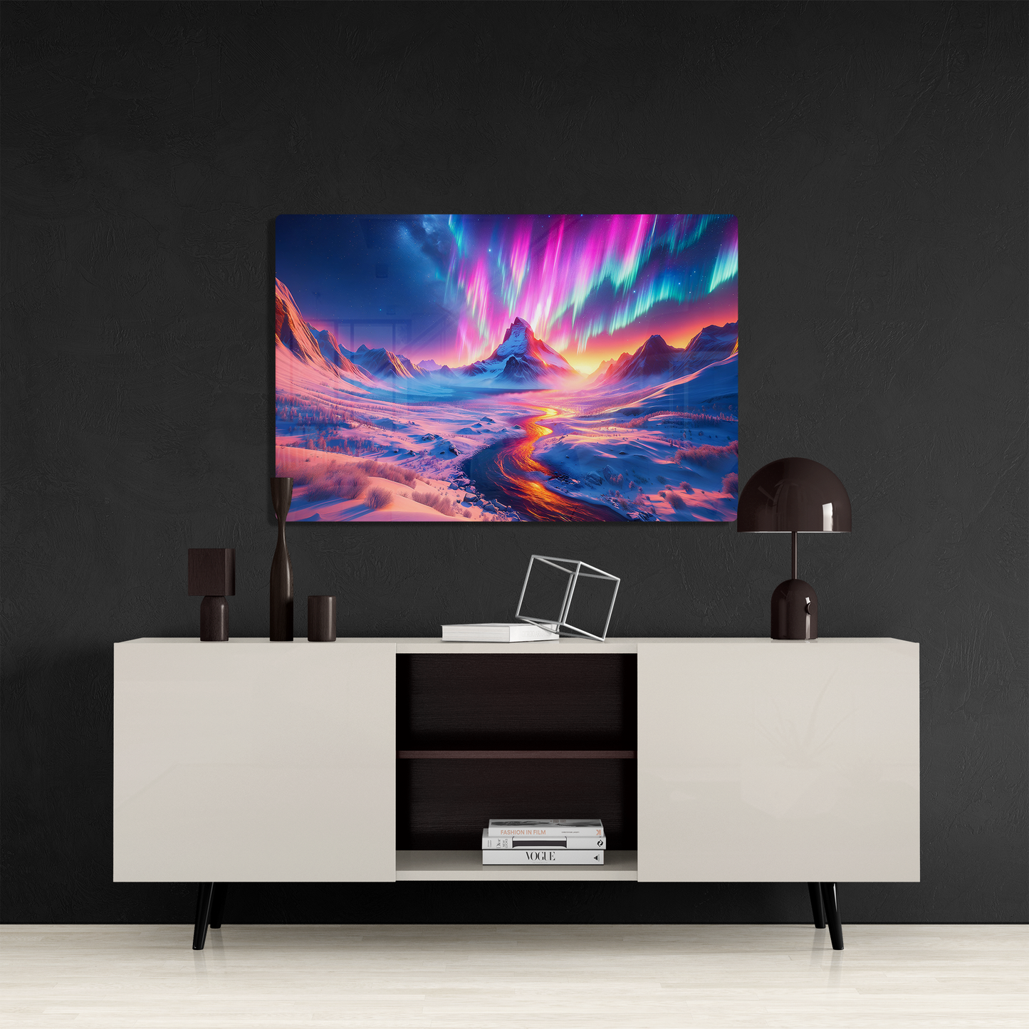 Auroral Mountain Majesty (Acrylic)Make a statement with Auroral Mountain Majesty acrylic prints. The 1⁄4" acrylic panel exudes the illusion of a smooth glass surface for vibrant artwork. Pre-installeRimaGallery