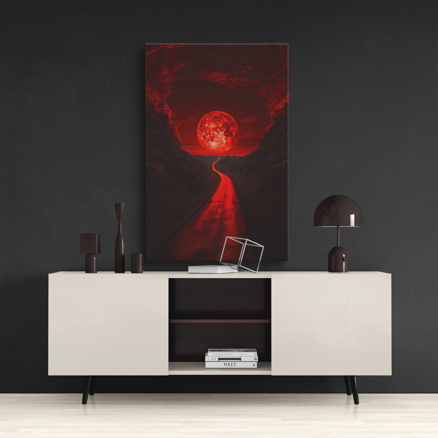 Crimson Pathway (Canvas)Crimson Pathway (Canvas  Matte finish, stretched, with a depth of 1.25 inches) Elevate your décor with RimaGallery’s responsibly made art canvases. Our eco-friendly RimaGallery