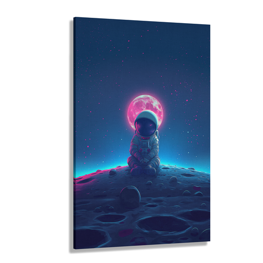Cosmic Contemplation (Canvas)Astronaut in deep thought on the lunar surface under a glowing moon on canvas print. Shop now for innovative products designed to enhance your digital lifestyle. FasRimaGallery