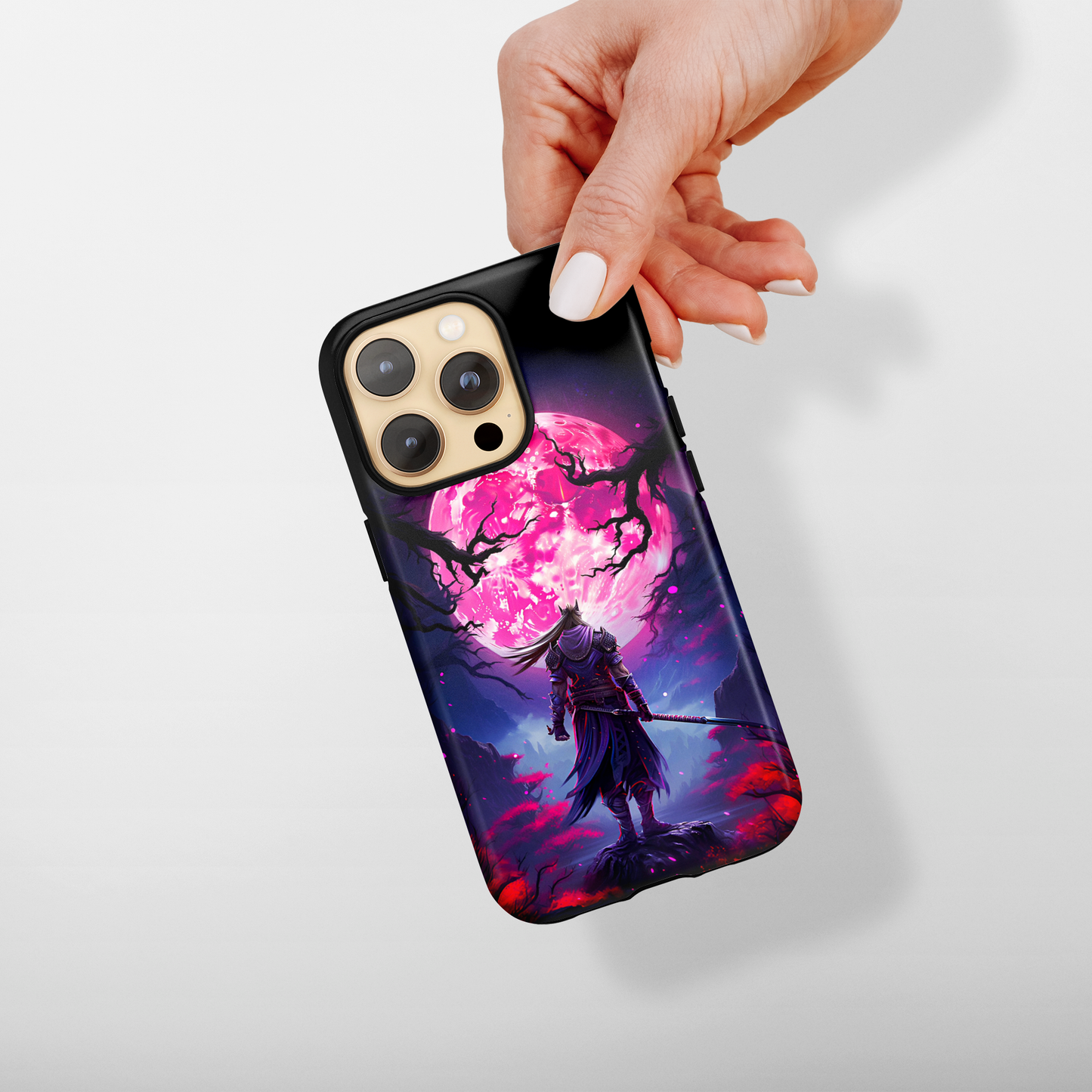 Crimson Moon Warrior (iPhone Case 11-15)RIMA Tough Phone Case: Unmatched Style &amp; Protection for iPhone 11, 12, 13, 14, &amp; 15 🛡️📱
Product Description:
Discover the RIMA Tough Phone Case, exclusivelRimaGallery