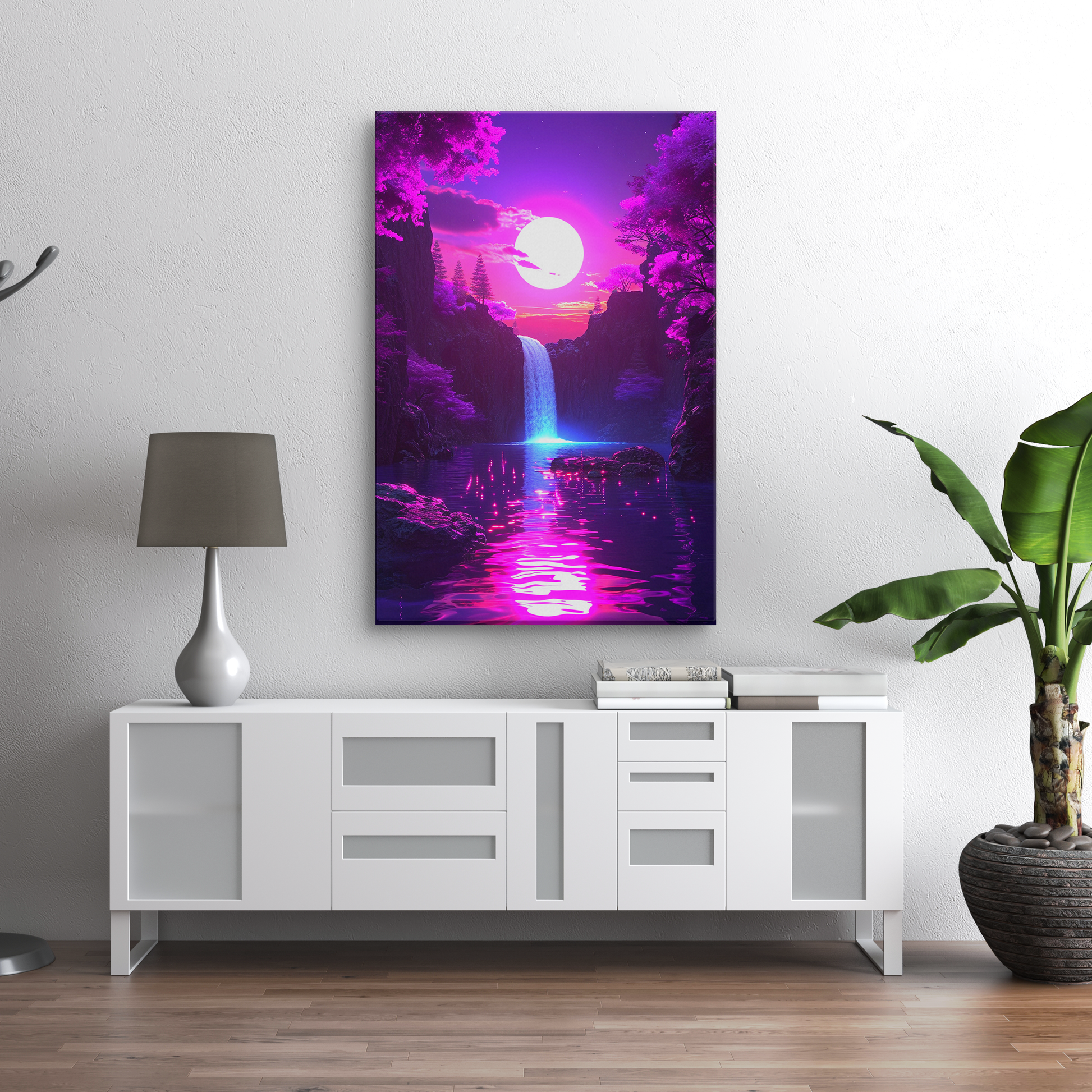 Magenta Moonfall (Canvas)Experience the fusion of art and ethics with RimaGallery's eco-friendly canvases. Stunning visuals, diverse sizes, and sustainable materials. Transform your space noRimaGallery