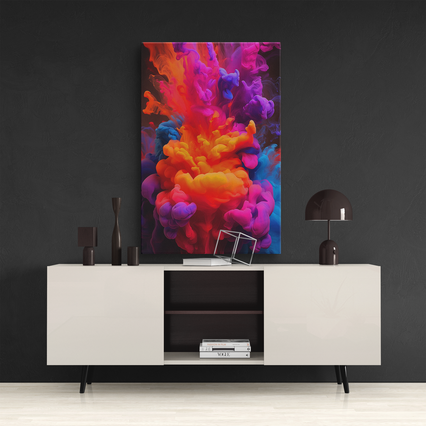 Neon Smoke (Canvas)Neon Smoke (Canvas  Matte finish, stretched, with a depth of 1.25 inches)
Make an art statement with RimaGallery's responsibly made canvases. Eco-friendly cotton/polRimaGallery