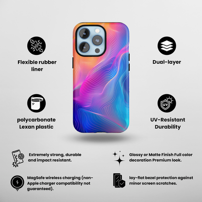 Colorflow Essence (iPhone MagSafe Case)Rima Gallery presents the exclusive Psychedelic Flow MagSafe Durable Case For iphone 13, 14, 15, Pro, Max. Upgrade to our iPhone 13-15 MagSafe Case: Dual-layer proteRimaGallery