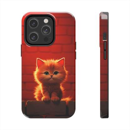 Cute Cat Sitting On a Wall (iPhone Case 11-15)Style meets safety in the RIMA Tough Phone Case for iPhone 11-15. Secure your phone in sophistication. Make a statement today! 🎨🔐RimaGallery