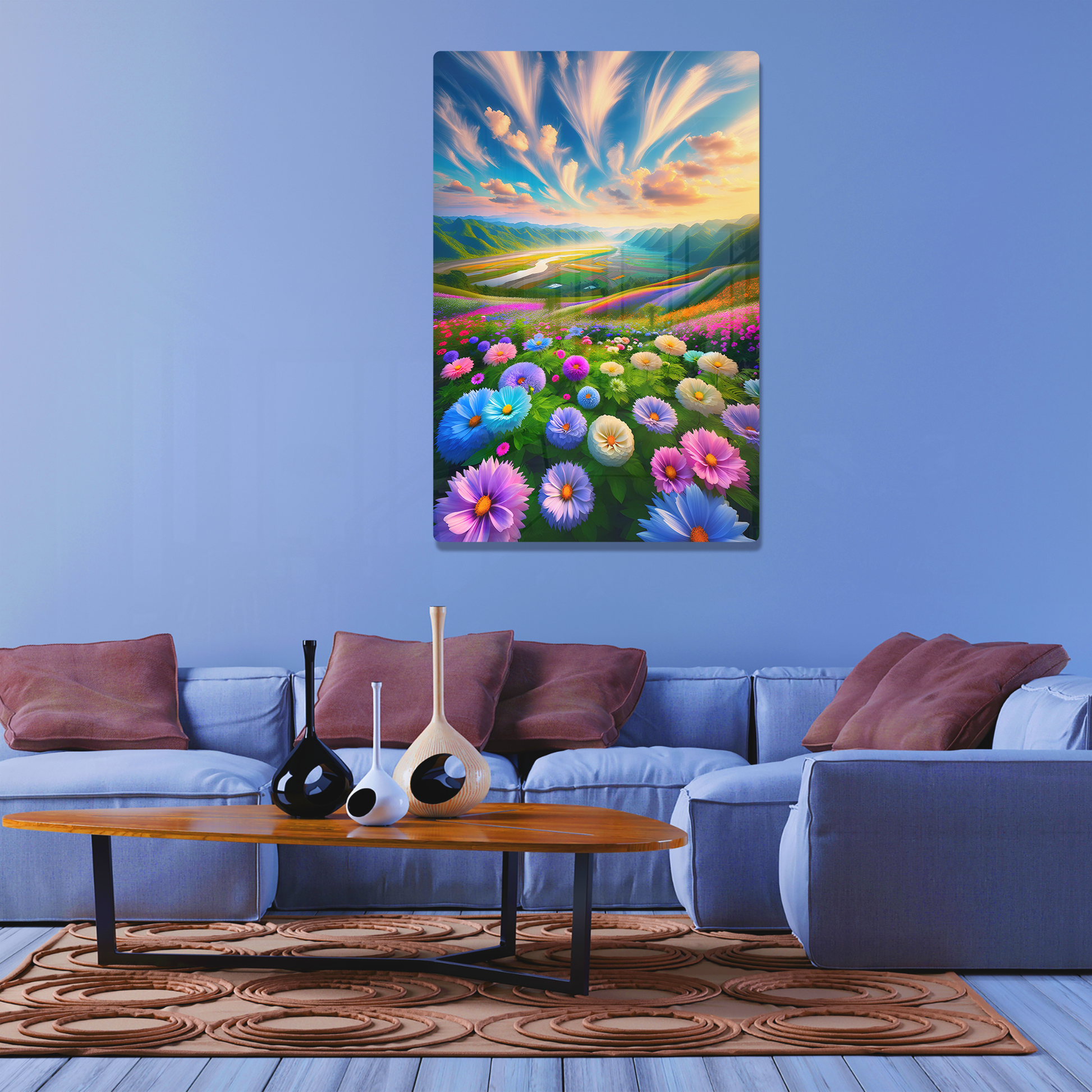 Blossom Valley Vista (Acrylic)Make a design statement with Blossom Valley Vista acrylic prints from RimaGallery. The sleek 1⁄4" acrylic material creates a glass-like illusion for your wall art. PRimaGallery