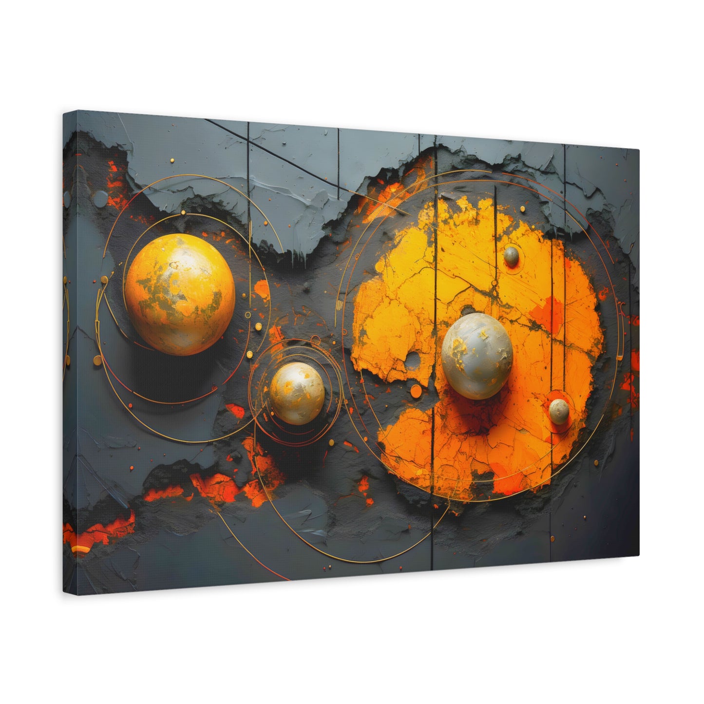 Several Planets (Canvas  Matte finish, stretched, with a depth of 1.25 inches) Elevate your décor with RimaGallery’s responsibly made art canvases. Our eco-friendly -Planets (Canvas)