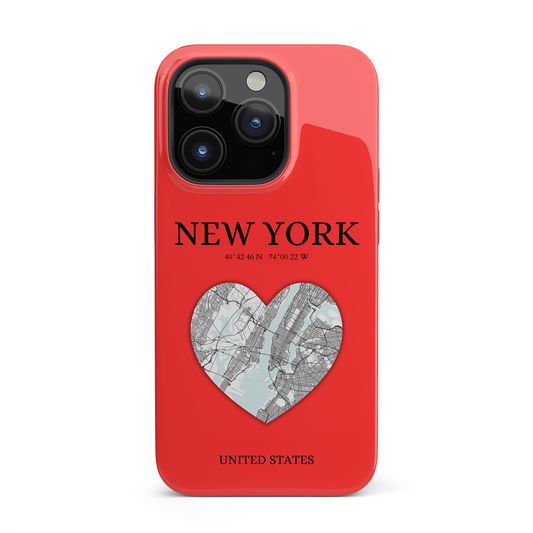 Elevate your iPhone with RimaGallery's New York Heartbeat case. Sleek design meets durability for stylish protection. Free US shipping.-York Heartbeat - Red (iPhone Case 11-15)