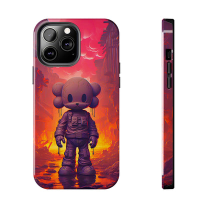 Cuddly Cohort (iPhone Case 11-15)Customize Your World with Unique Art! 🎨 This enchanting "Brave Teddy vs. Robot Apocalypse" design isn't solely for your phone. Dream of showcasing it on a poster, cRimaGallery