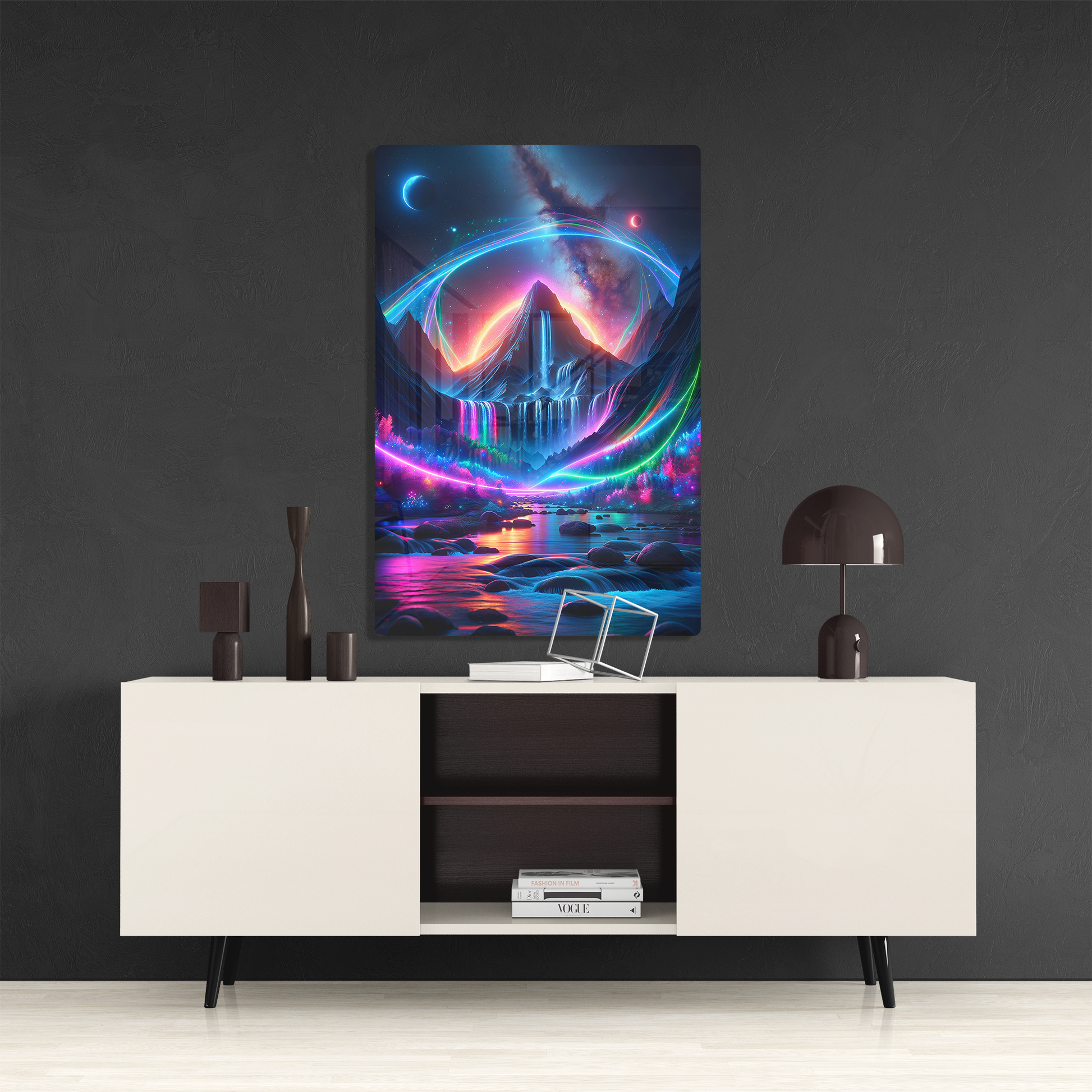 Celestial Cascades (Acrylic)Elevate your space with dazzling acrylic prints of Celestial Cascades  from RimaGallery. Our glass-like 1⁄4” acrylic panels feature stunning prints that make an art RimaGallery