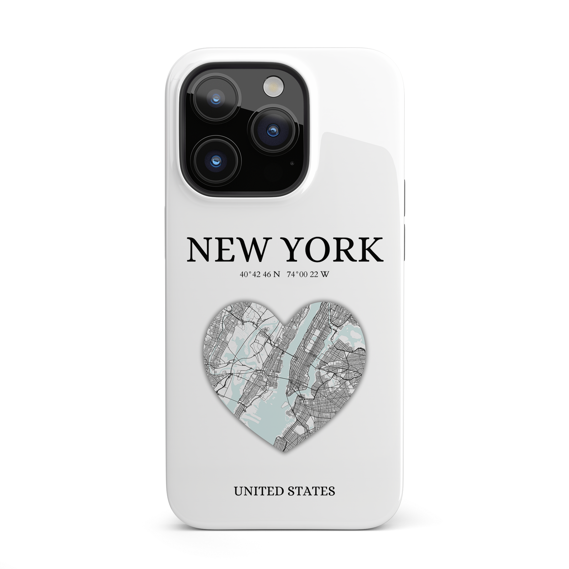 Elevate your iPhone with RimaGallery's New York Heartbeat case. Sleek design meets durability for stylish protection. Free US shipping.-York Heartbeat - White (iPhone Case 11-15)