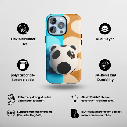 Panda Bear (iPhone Case 11-15)Revolutionize your iPhone's look and feel with RIMA Tough Phone Case – ultimate protection meets elegant style for iPhone 11-15. Grab yours now! 🛡️📱RimaGallery