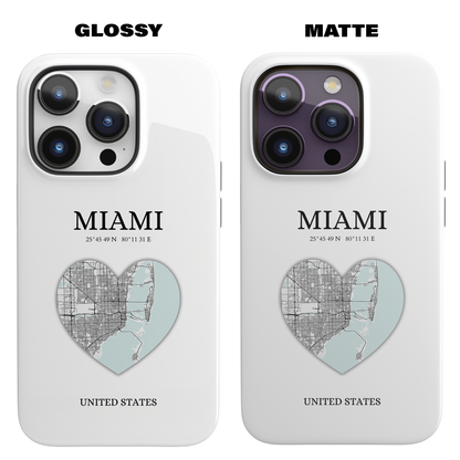 Miami Heartbeat - White (iPhone MagSafe Case)Elevate your iPhone's style with the New York Heartbeat White MagSafe Case, offering robust protection, MagSafe compatibility, and a choice of matte or glossy finishRimaGallery