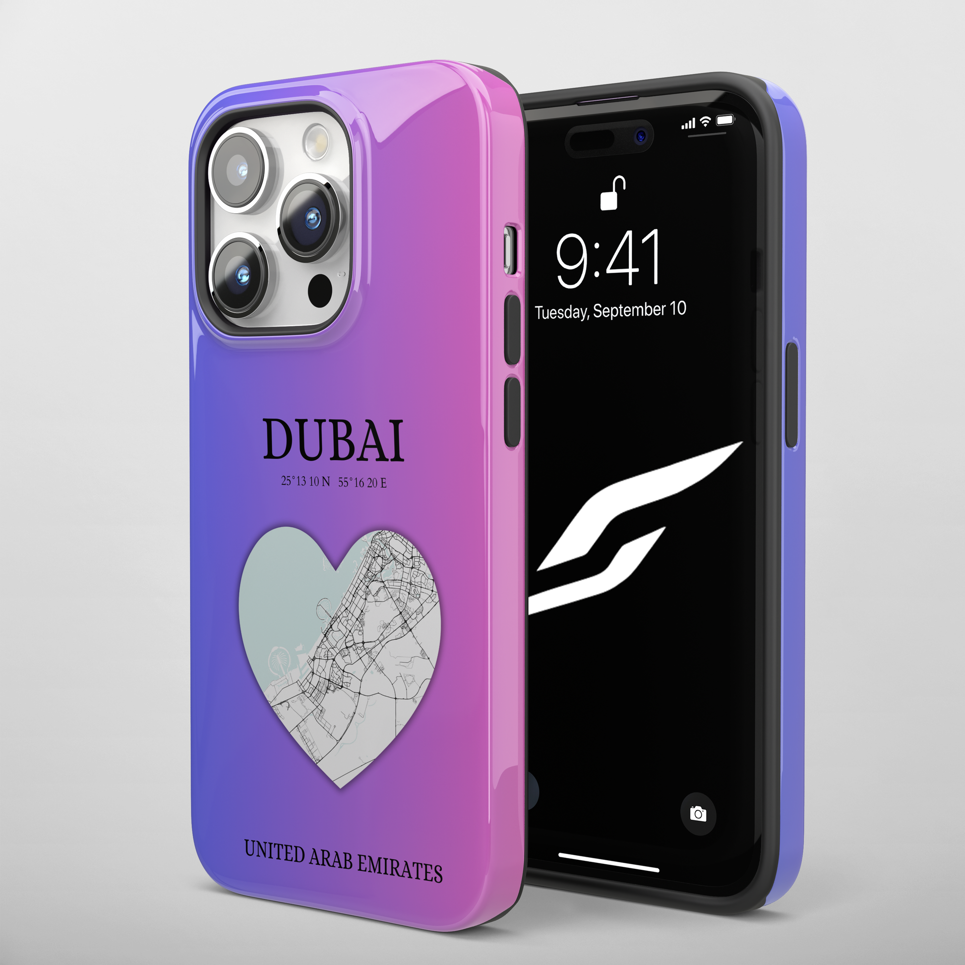 Dubai Heartbeat - Magenta (iPhone Case 11-15)Capture the essence of Dubai with RimaGallery's Heartbeat Magenta iPhone case, blending durable protection and unique design. Perfect for iPhone 11-15 models. Free sRimaGallery