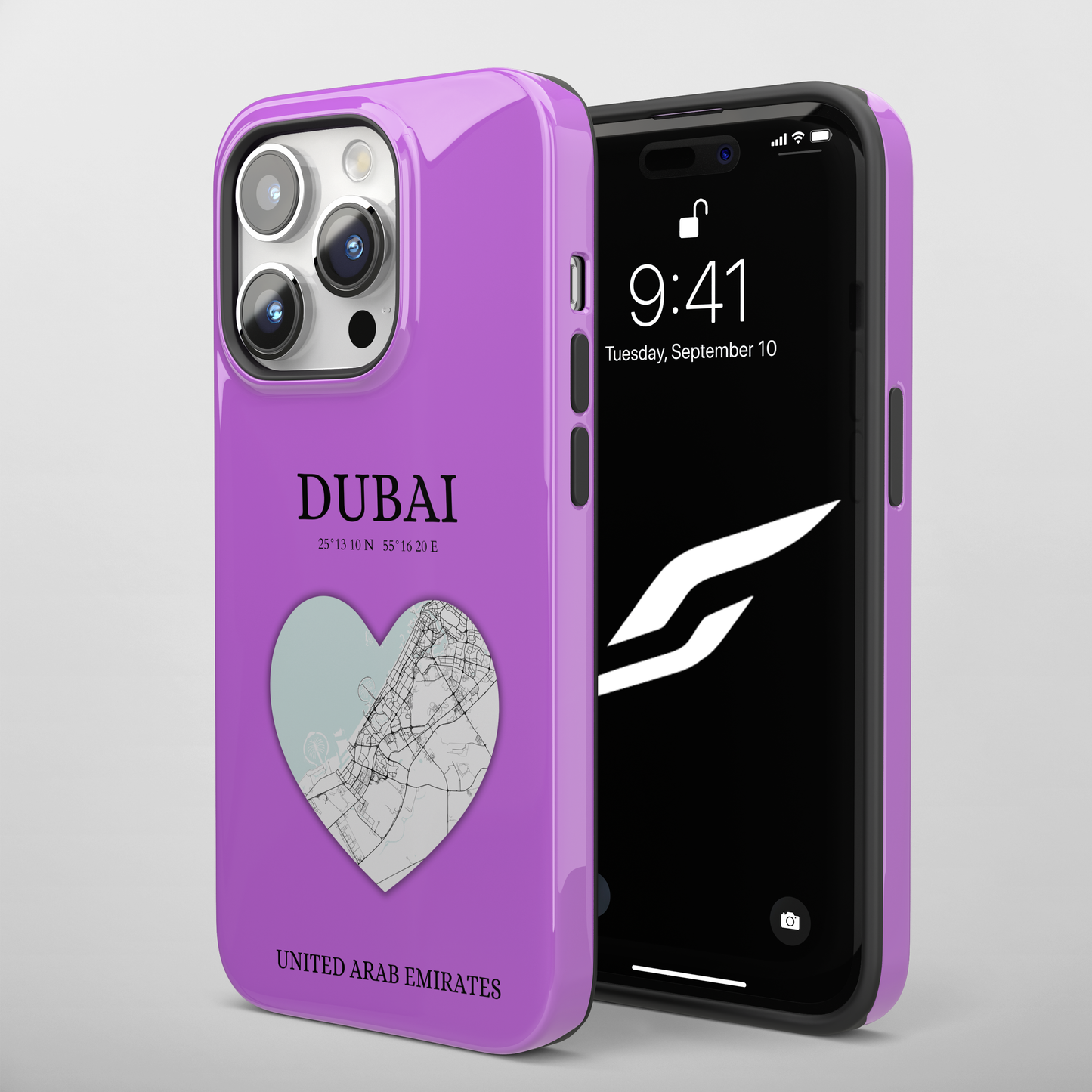 Dubai Heartbeat - Purple (iPhone MagSafe Case)Elevate your iPhone's style with the Dubai Heartbeat Purple MagSafe Case, offering robust protection, MagSafe compatibility, and a choice of matte or glossy finish. RimaGallery