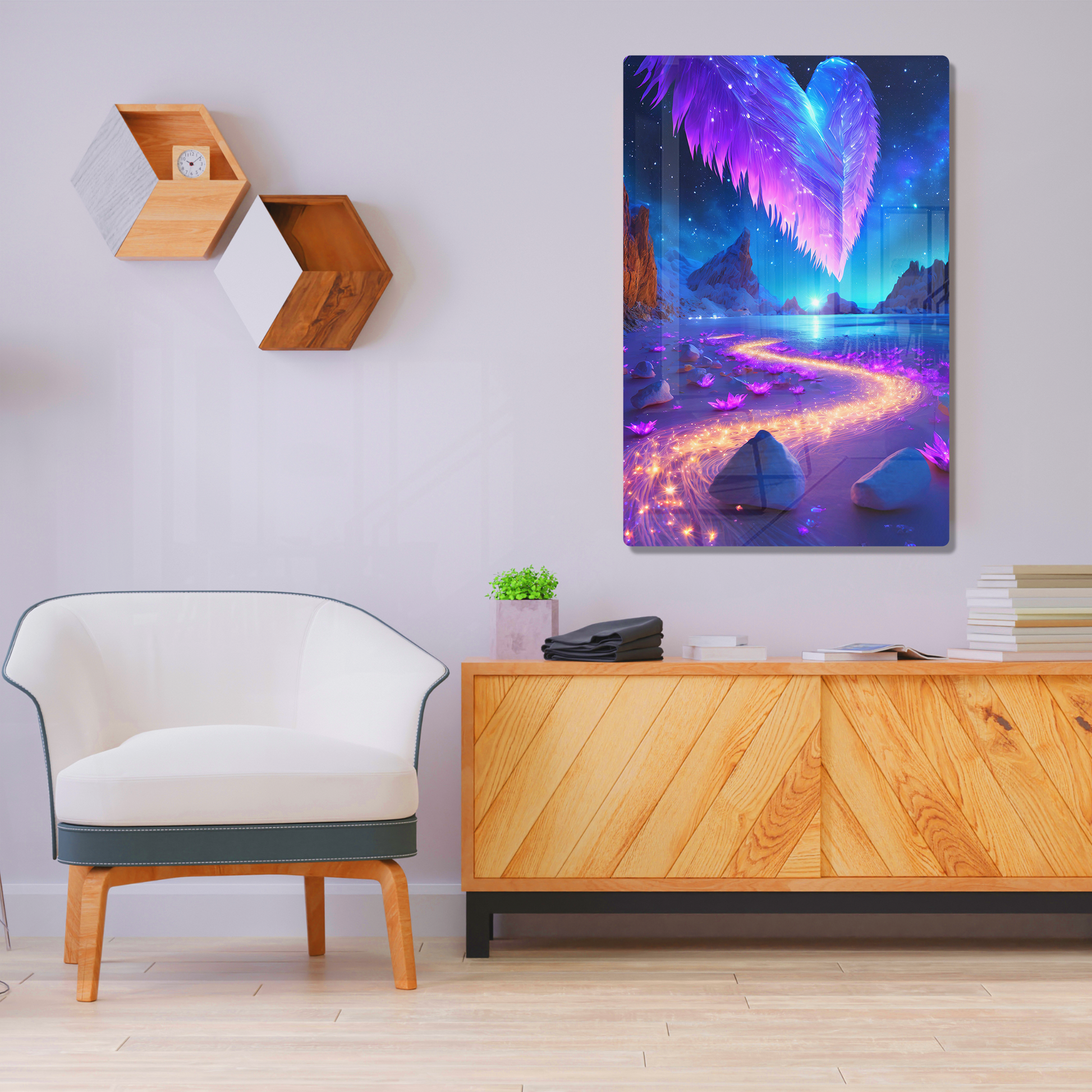 Glimmering Aurora (Acrylic)Make a design statement with Glimmering Aurora acrylic prints from RimaGallery. The sleek 1⁄4" acrylic material creates a glass-like illusion for your wall art. PrinRimaGallery