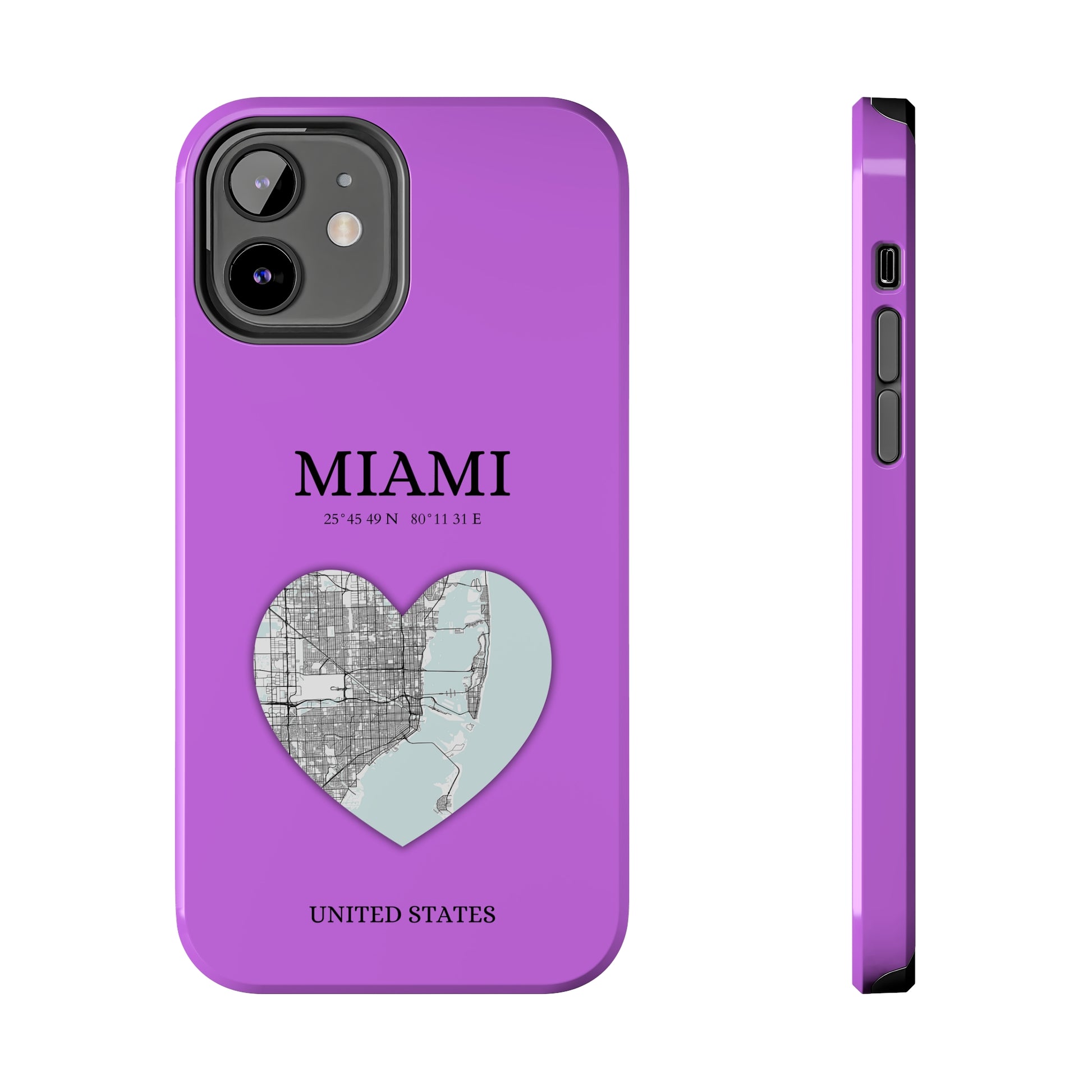 Miami Heartbeat - Purple (iPhone Case 11-15)Capture the essence of MIAMI with RimaGallery's Heartbeat Purple iPhone case, blending durable protection and unique design. Perfect for iPhone 11-15 models. Free shRimaGallery