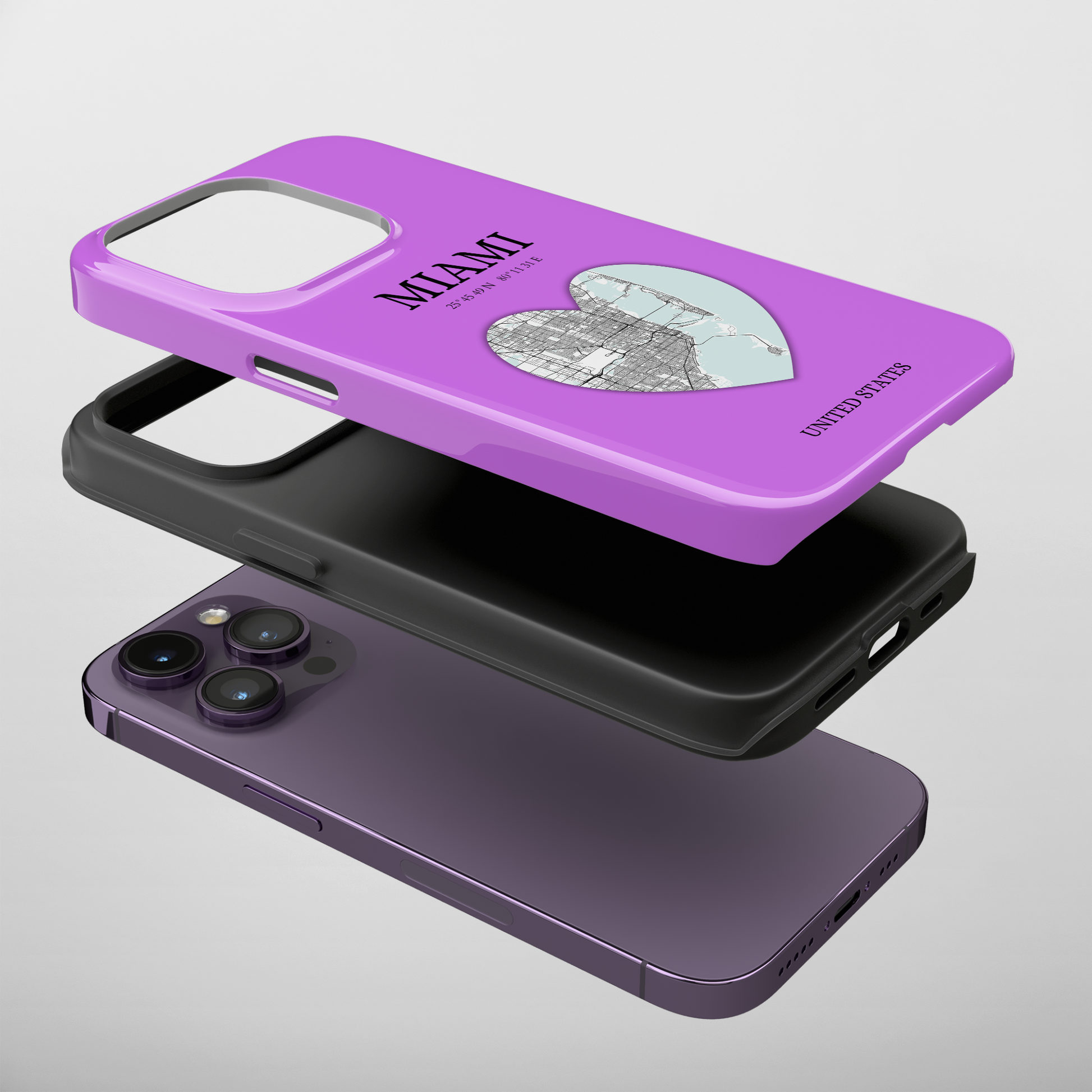 Miami Heartbeat - Purple (iPhone Case 11-15)Capture the essence of MIAMI with RimaGallery's Heartbeat Purple iPhone case, blending durable protection and unique design. Perfect for iPhone 11-15 models. Free shRimaGallery