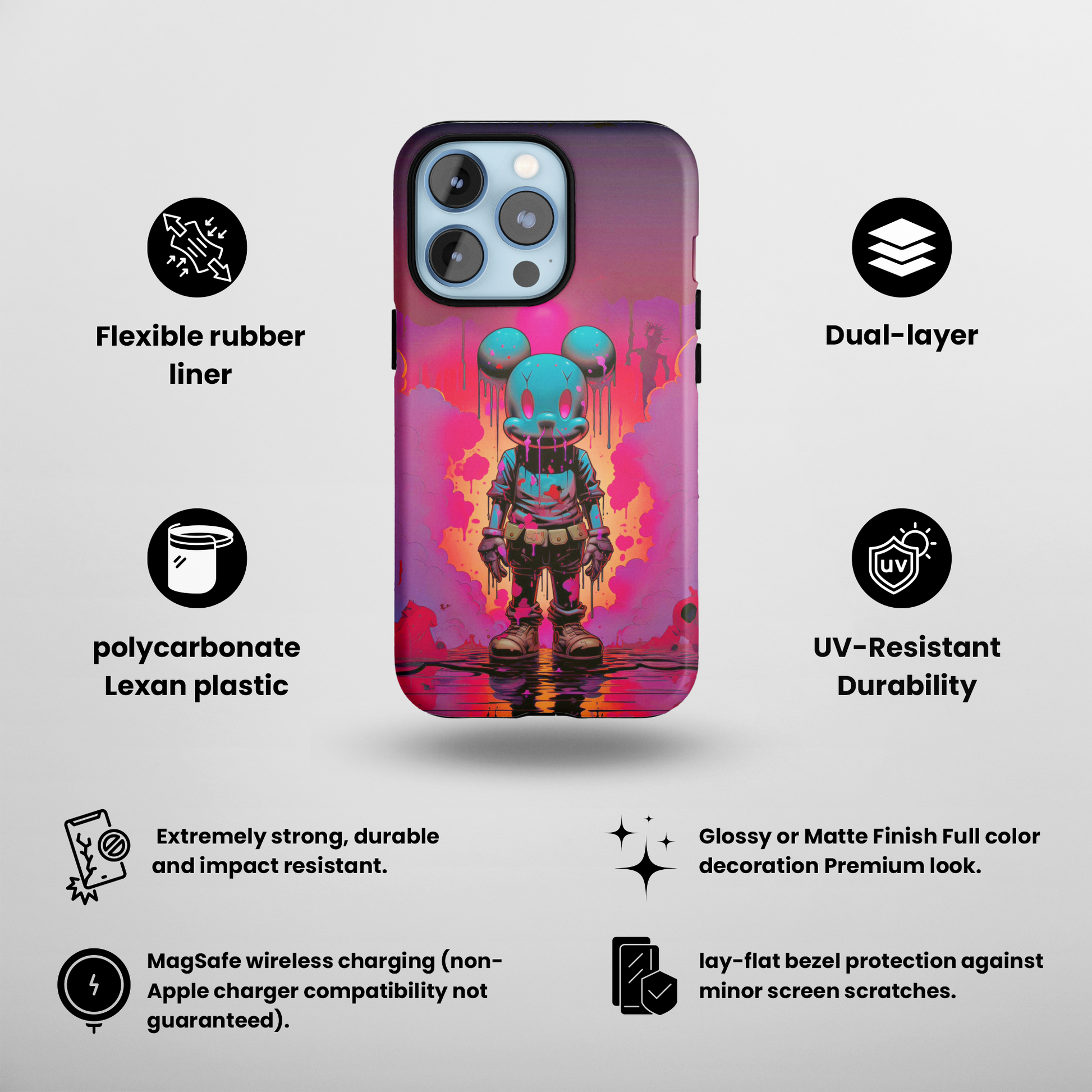 Sunset Whiskers Mousey (iPhone MagSafe Case)Sunset Whiskers Mousey MagSafe Durable Case: Style Meets Protection 📱✨
Upgrade your device with Rima Gallery's Sunset Whiskers Mousey MagSafe Durable Case. This casRimaGallery